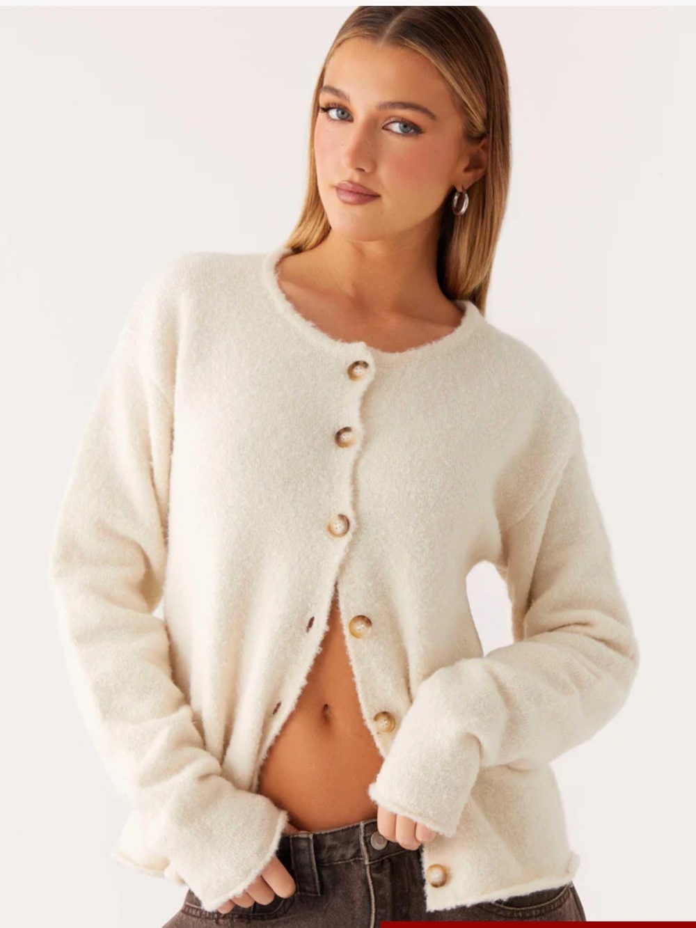 NEW! Pepppermayo Vera Knit Cardigan - Ivory S/M Wool Blend Minimalist Neutral